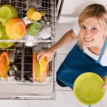 Girl at the dishwasher