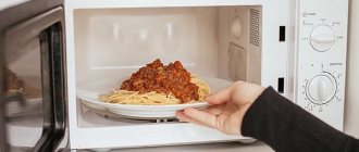 Food in the microwave