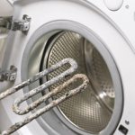 Scale deposits on washing machine parts