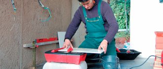 Working with a tile cutter